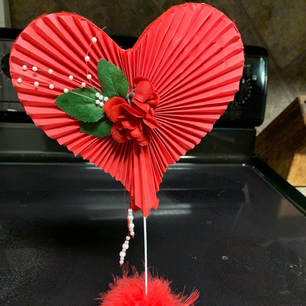 Valentine's Day red heart table decor